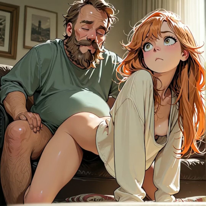 My night collection: Üvey babam ile bu kanepede bir filmi asla bitiremiyorum (ai generated)