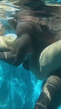 Underwater Pool Sex: Slimthick Ebony Gets Pounded by Massive BBC