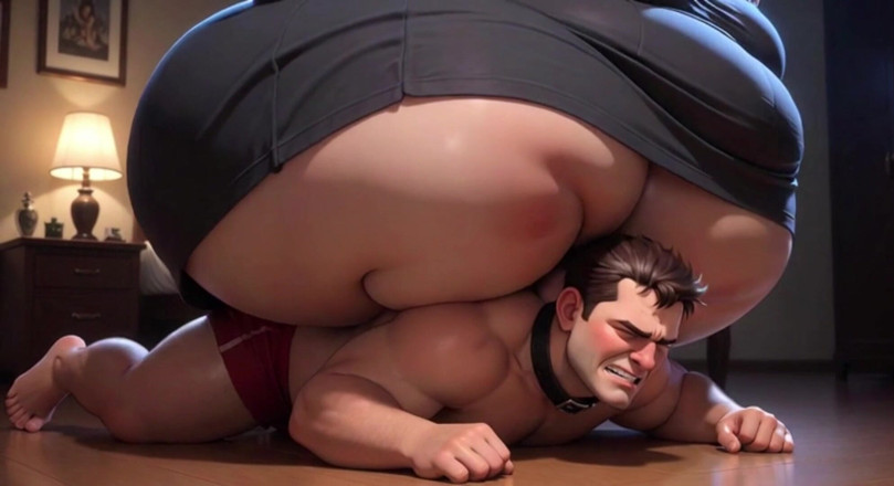 Anime Hentai: Heavy BBW Steps on Loser's Face - Humiliation &amp; Trampling