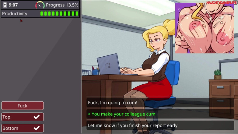 Naughty gameplays: Ledwo Działa - Cycata Blondynka Zerżnięta Przez Wszystkich W Biurze - Gra...