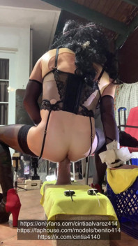 Huge Black Dildo in the Ass of a Femboy with a Big Dick