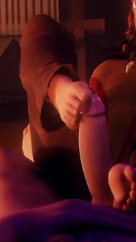 Aloy From Horizon Forbidden West Caressing a Hard Cock with Her Feet