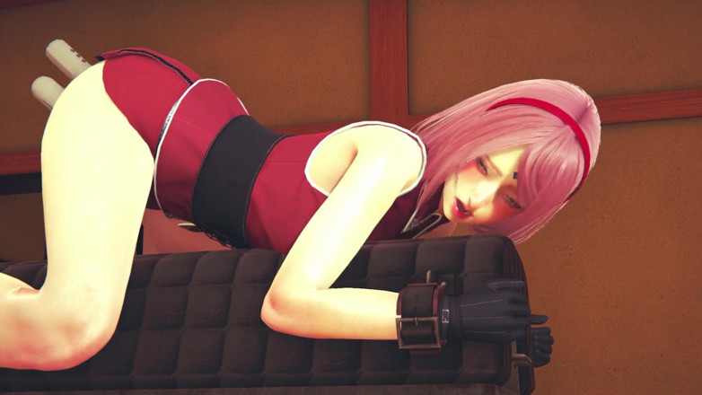 Waifu club 3D: 사쿠라의 엉덩이와 보지에 더블 바이브레이터