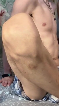 Big Hairy Cock Fills Young Asshole with Cum