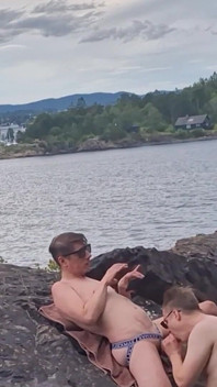 Risky Fucking Outdoors at Oslo's Gay Nude Beach homolulu! Part 2