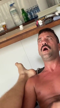 Bleshcouple Jerking off Each Other on the Couch.