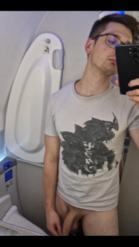 14 Hours of Flight I Can't Resist to Show You My Cock