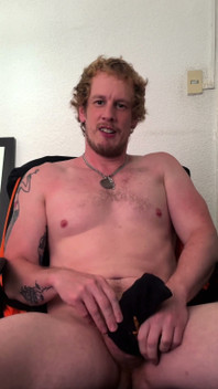 Christian Hunter Pit Sniffs, Nipple and Feet Plays, and Jerks His Thick Cut Cock with His Sweaty Socks