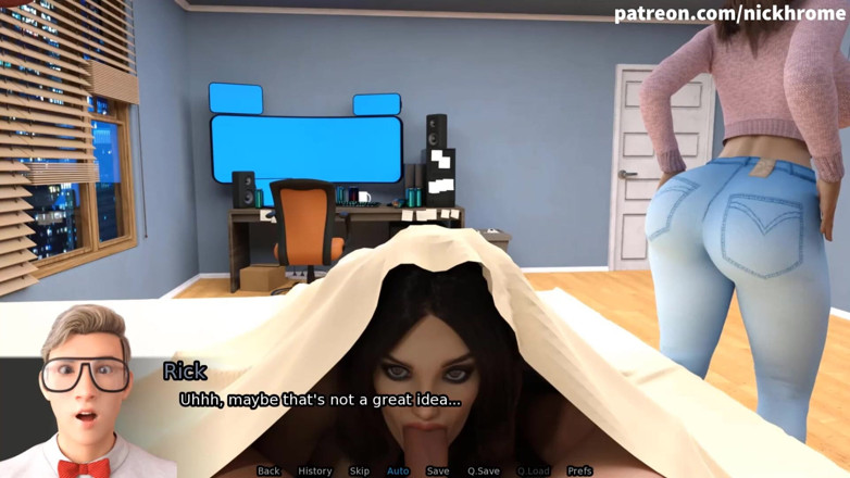 Visual Novels: SexBot 8 - เพื่อนแม่เลี้ยงฉันดูดควย