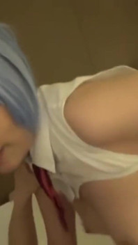 Videoclip adult cu înregistrare completă de acasă - Cupa G, zveltă, cosplayer cu sâni săltăreți și punctul culminant intens - Act2