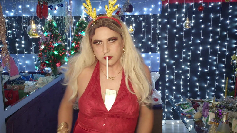 HollyCox: 看我抽烟 Misty 120 年代在节日红色特写