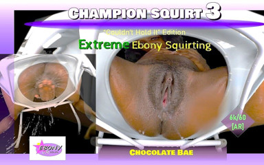 Ebony VR solos virtual reality adult films: Šampión stříkání sv. 3- extrémní ebenové stříkání