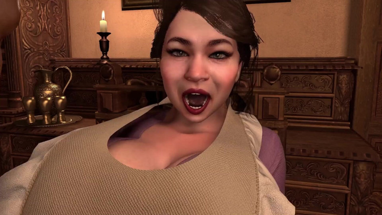 Wraith ward: Heißes asiatisches milf-hausmädchen spreizt ihre beine und hebt sie an,...