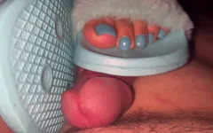 Trampling His Cock in My New Sandals with Matching Nails!