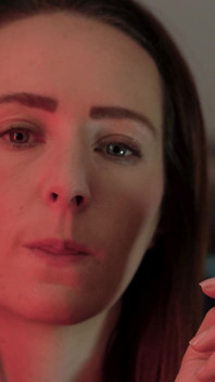 Petite Brunette Close up Smoking Tease