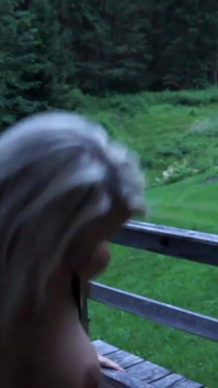 Cum Eating Blondie From France Sucking and Riding Cock at Cabin