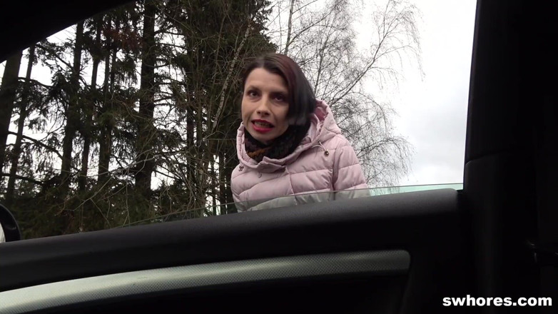 Swhores: Nasty Street Slut Tasting Fresh Cum by Swhores