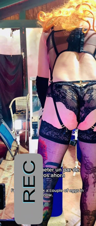 Sexy Shemale Black Panties Fucking Anal Big Dildo