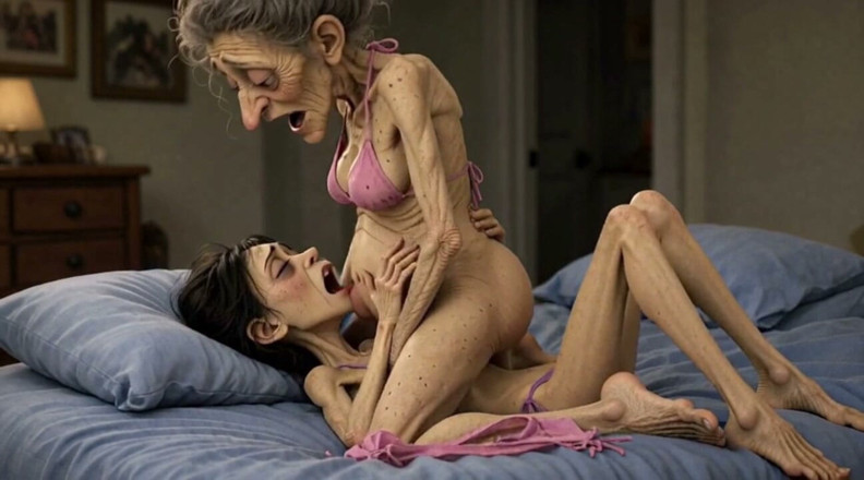 YOUR BEST FANTASY: Old Woman Rubs Her Pussy on a Young Woman