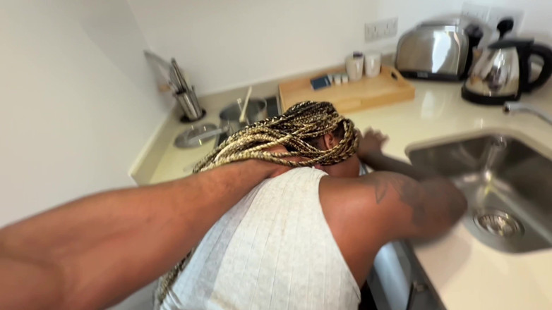 Xeinna Rose: Kitchen Fucking POV Black on Black