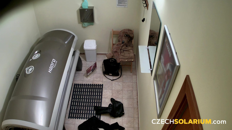 Czech Solarium: Czech Solarium 160: Hot Blonde Strips Down on Solarium Cam