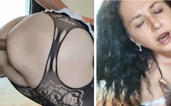 MILF hembiträde intervjuad och röv spermafylld knull