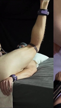 Pegging pov kesucian layar terpisah - tampilanku & pantatku gondal-gandul