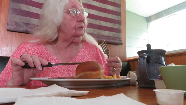 BBW nurse Vicki adventures with friends: Step mom and I eating