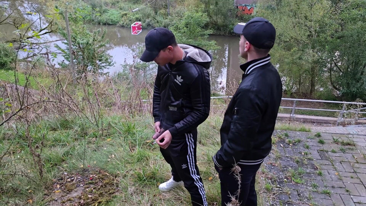 Scally Gay Boys Stroking and Sucking Dick Outdoors