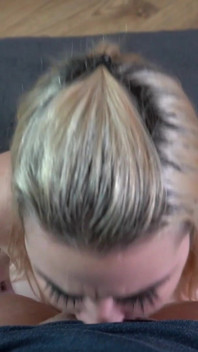 Hot Blonde with Big Tits POV Blowjob Cumshot