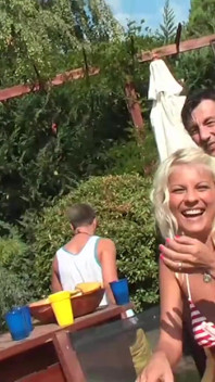 Group of guys attends pool party with hot girls and gets naked