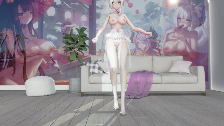 MikuMotion: Nemohu mě zastavit v bílých punčochách. Erotické svatební šaty; Striptýz