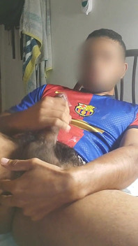 Masturbating a Big Cock