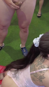 Two Curvy and Tattooed Whores Blowbang Party