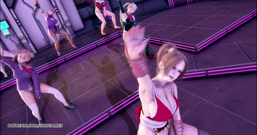 3D-Hentai Games: PinkCat striptease - Nyotengu, Ayane, Kasumi, Marie Rose, Honoka, Mai Shiranui...
