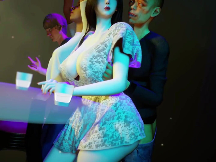 X Hentai: La mia lussuriosa amica scopa sconosciuto al bar - animazione 3D