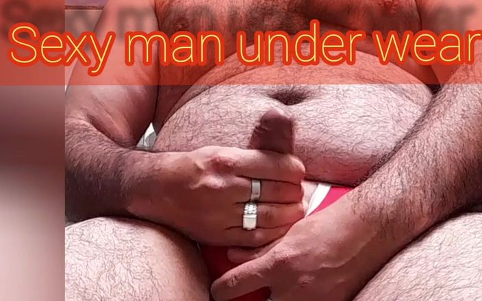 Sexy man underwear: Masturbazione di jock rosso