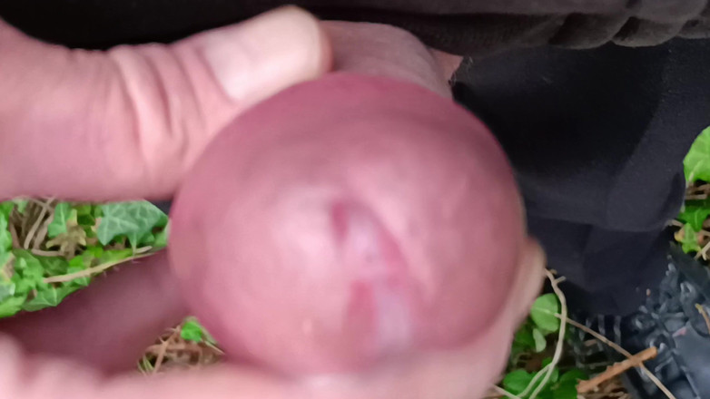 Rockardglans: Cruising di un grande cazzo non circonciso, primo piano che...