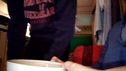 Sex hub couple: Jen is filming John when he is peeing into a...