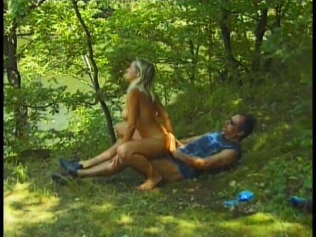 Best Butts: Playful blonde peacherino taking sun baths near the forrest lake...