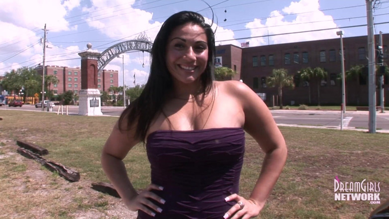 Dream Girls: Thick Nervous Brunette Flashes for First Time
