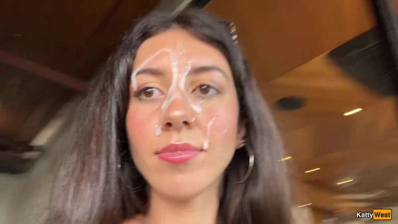 Katty West: Crazy Cumwalk in Starbucks - Blowjob in Public Toilet, Drinking Coffee...