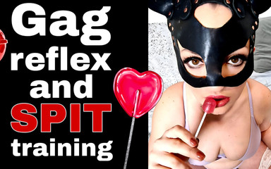 Training Zero: Mordaza y escupir entrenamiento de dominatrix