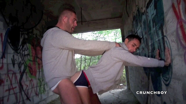 EXHIB BOYS: Lovely french twink used in jockstrap outdoor by bear hairy...