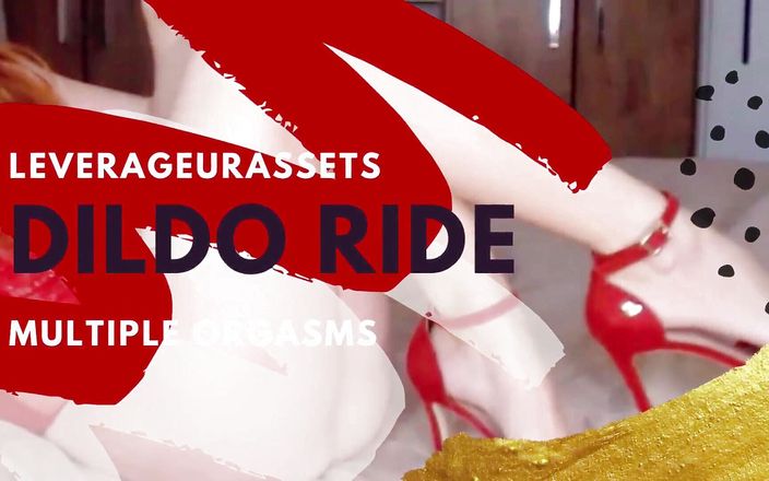 Leverage UR assets: Luxe dildo rijden in rode lingerie