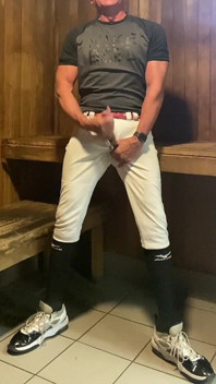 Jacked Baseball Player Jockdad87 Edges in the Sauna Again