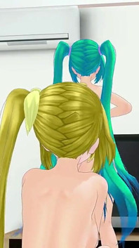初音ミク、ヌードダンス、征服者、歌、ボーカロイド、MMD、3D、エメラルド、髪色、編集、Smixix