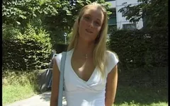 Blonde Cutie Tina Pisses in the Bucket