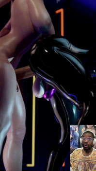 Transgender D.va Wears BDSM Latex, Ball Gag & Chasity Cage While Getting Butt Fucked
