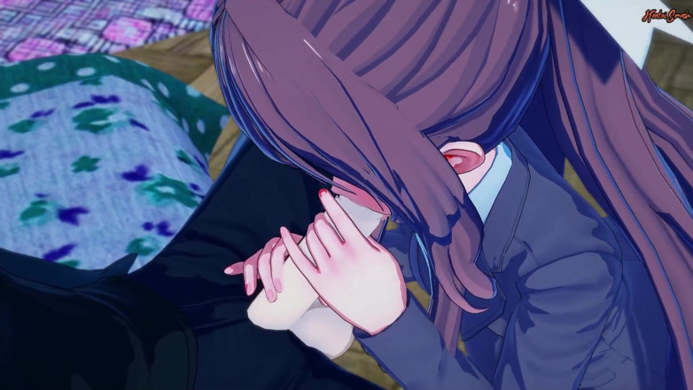 Hentai Smash: Monika domalarak sikilmeden önce döl yutuyor - doki doki edebiyat kulübü Hentai